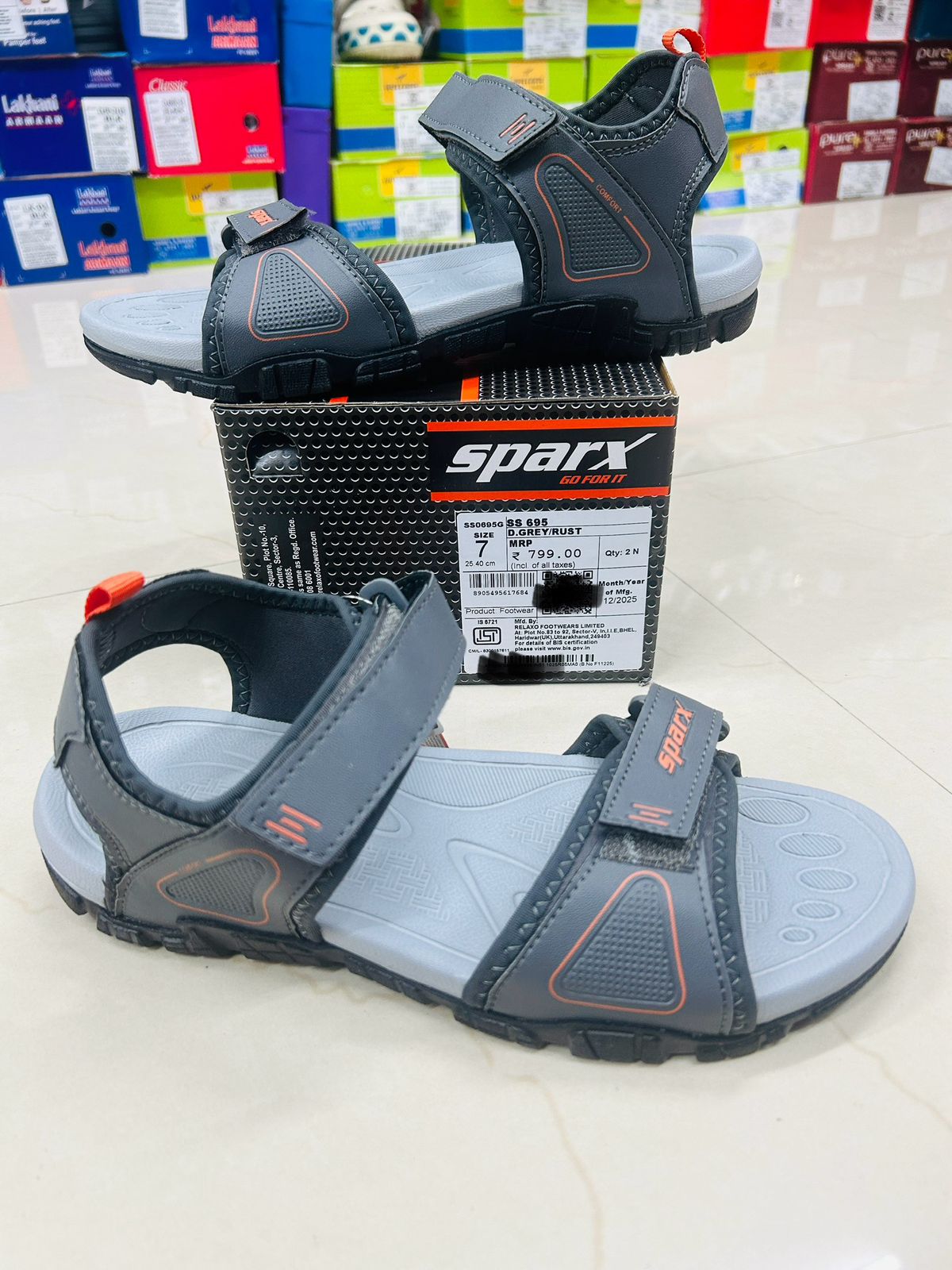 Sparx SS-695 Men's Office Sandal | Black Red | Buy Online India