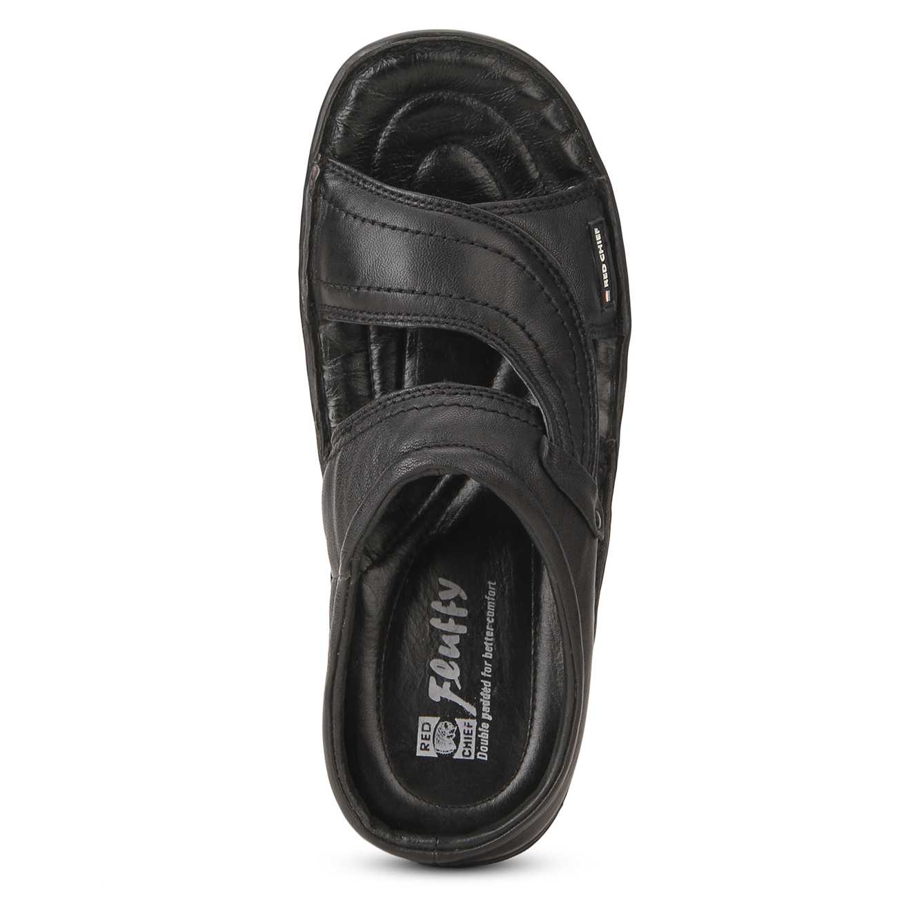 Red Chief Mens Original Black RC 248 Casual Leather Sandal