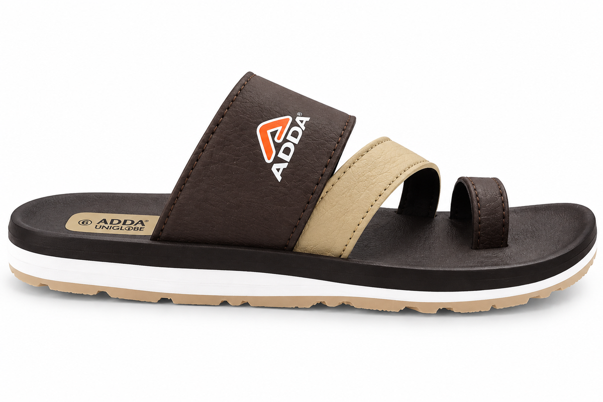 MENS ADDA ART AXIS 1 CHAPPAL - BROWN/BGE