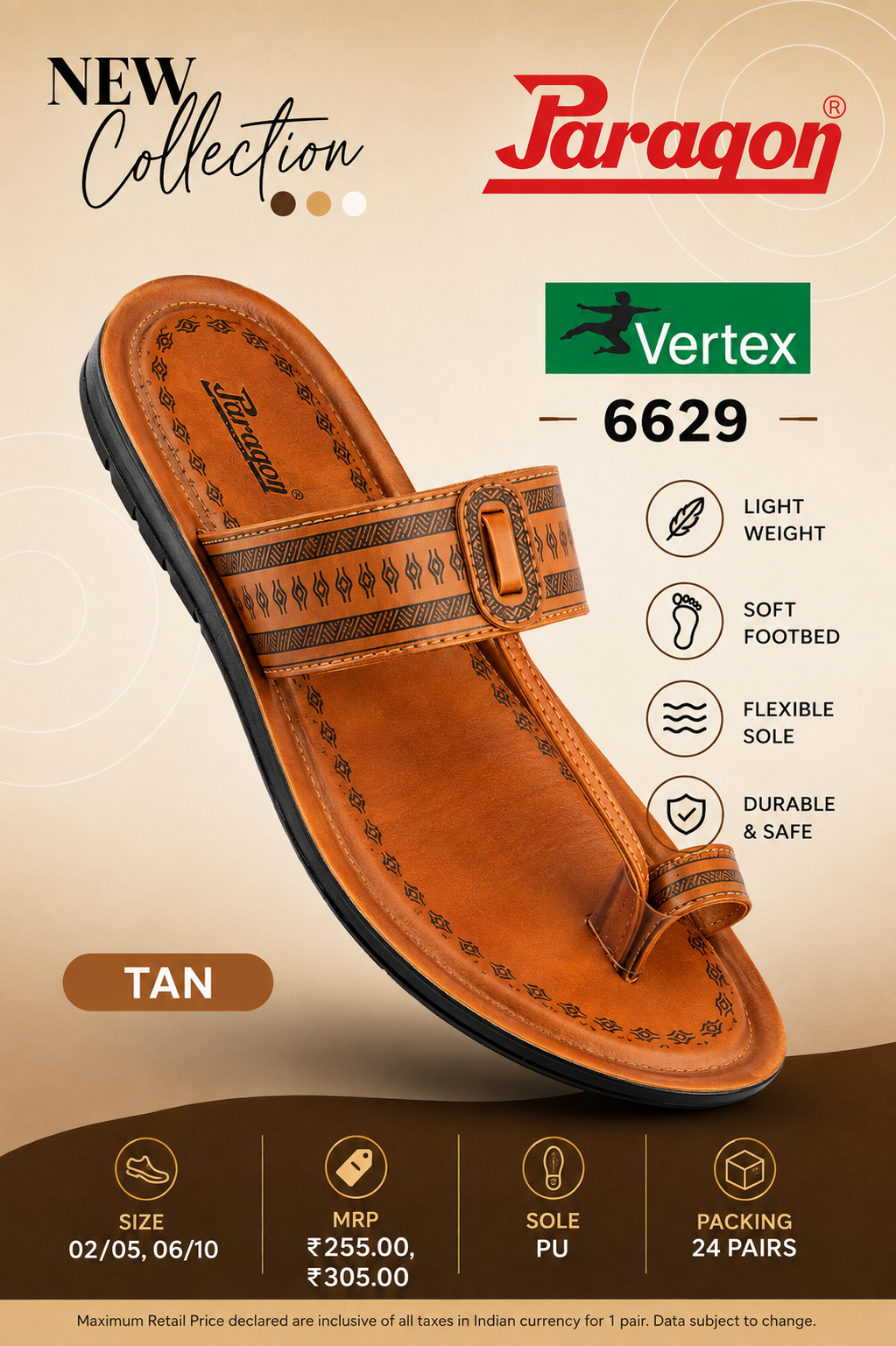 MENS PARAGON 6629 CHAPPAL - BROWN