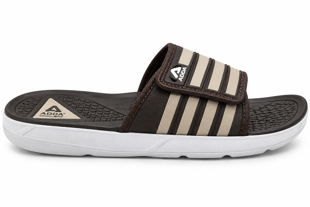 MENS ADDA ART BIG SENOR 004 SLIDE - BROWN/BEIGE