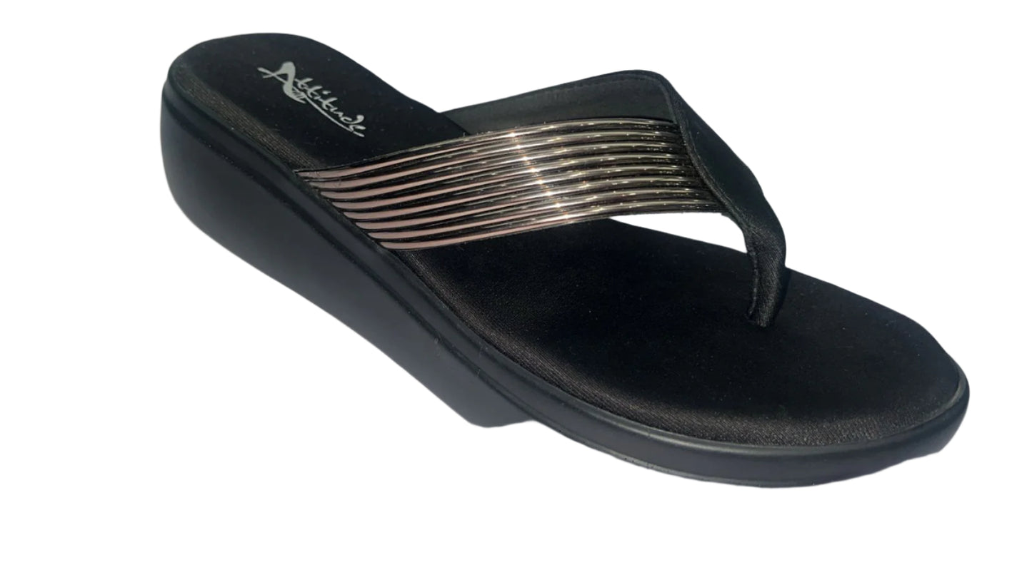 Women medium heel soft cushion pad vshape chappals with Ice sole and full grip DS 13899 L-277