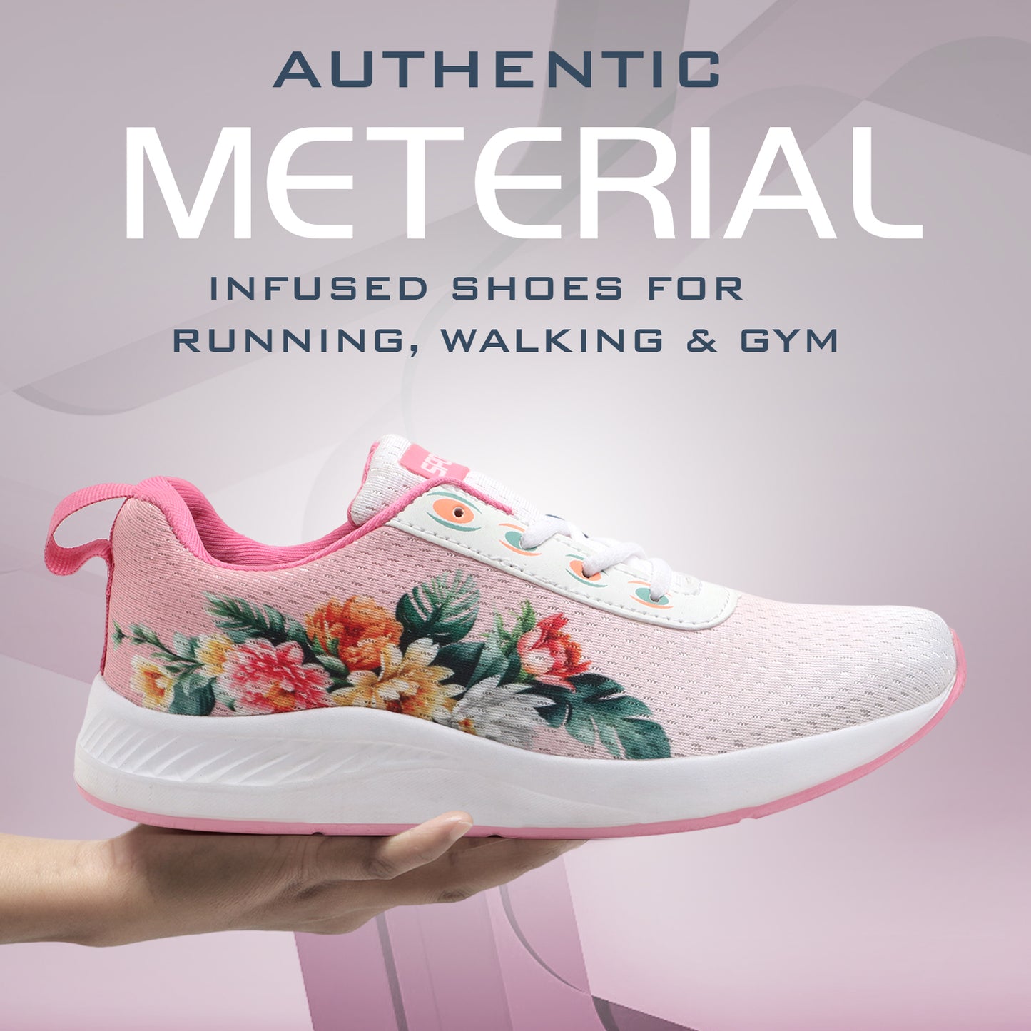 Flower Sport Shoes - Pink