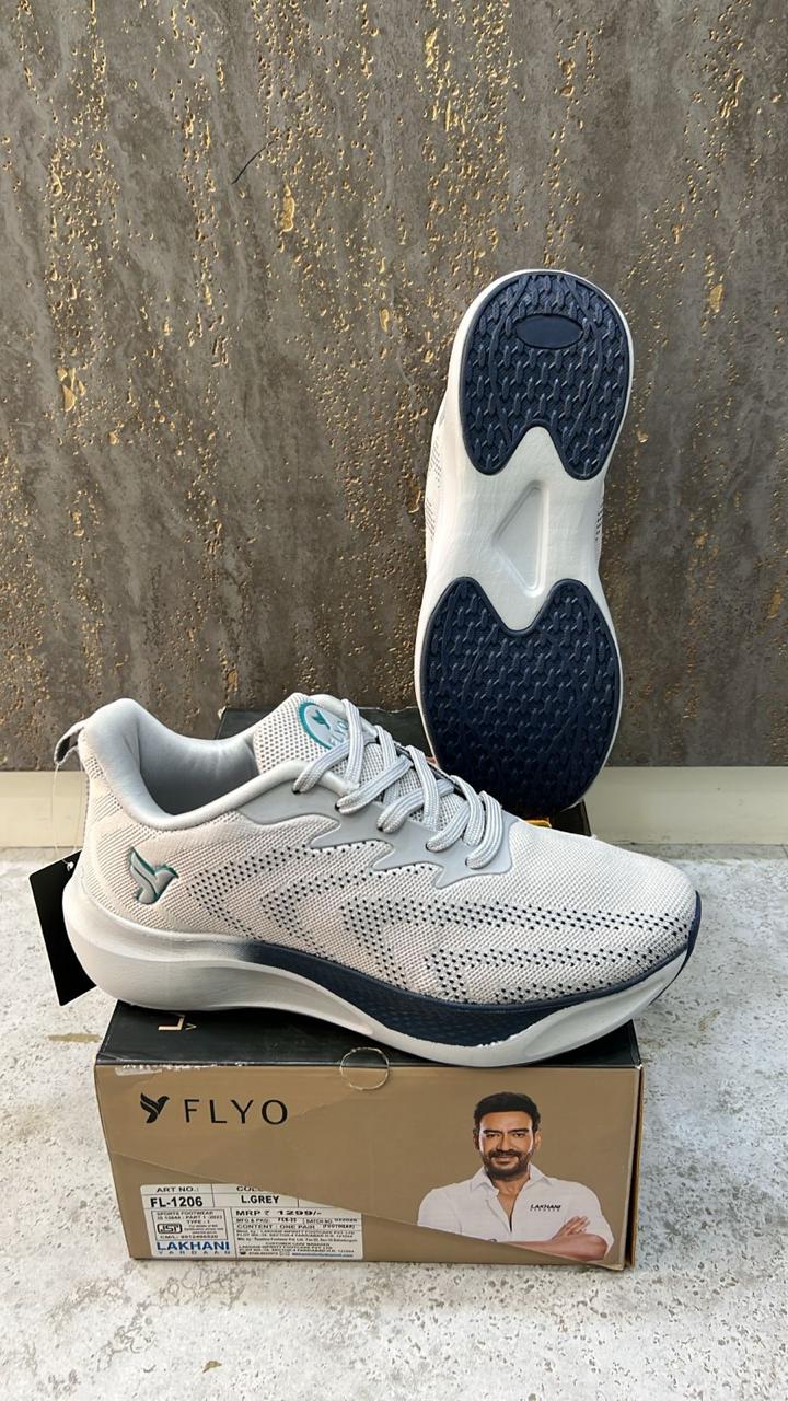 Lakhani FL1206 Men's Sports Shoes | Light Grey Black | Buy Online India