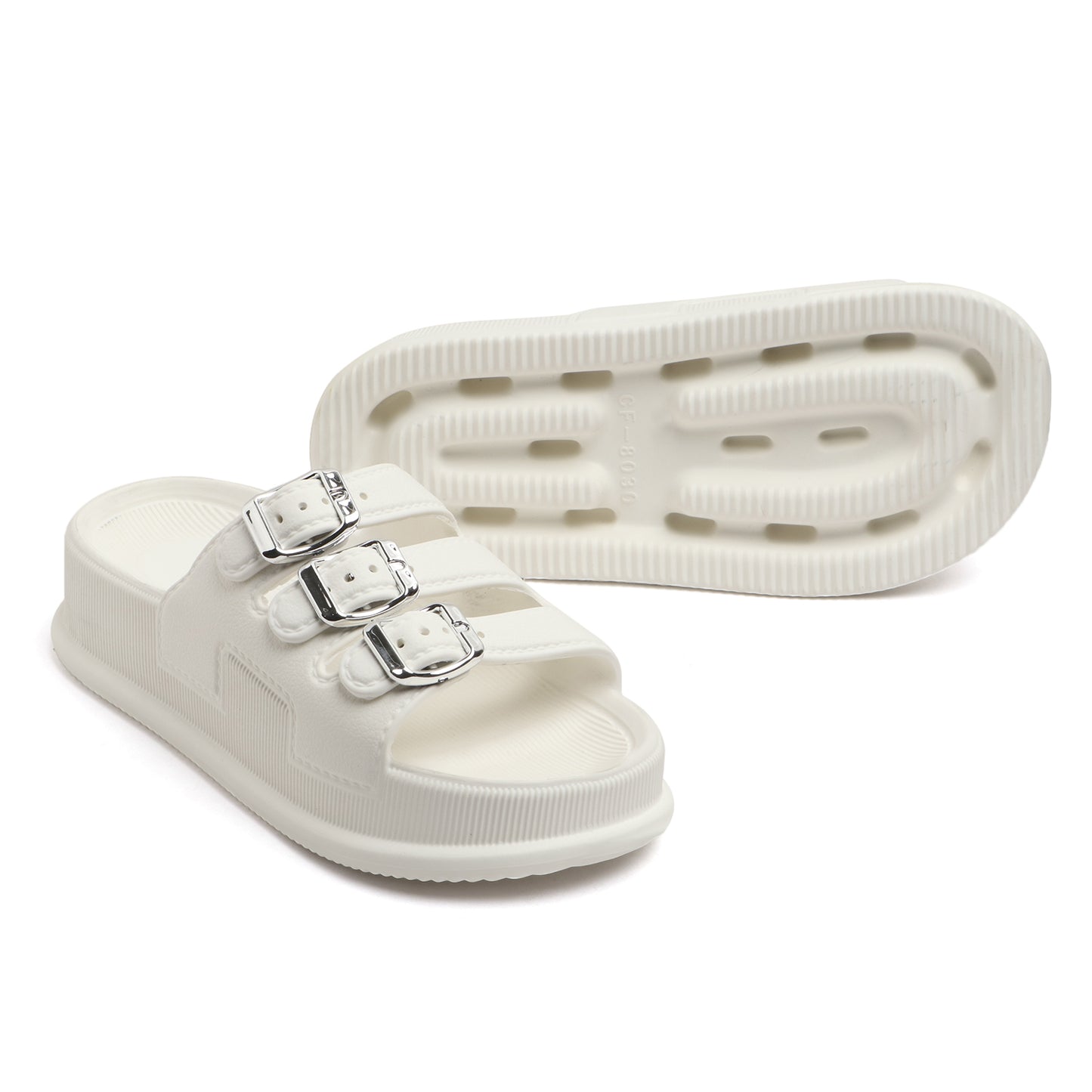 tomsy choice triple_buckle_white