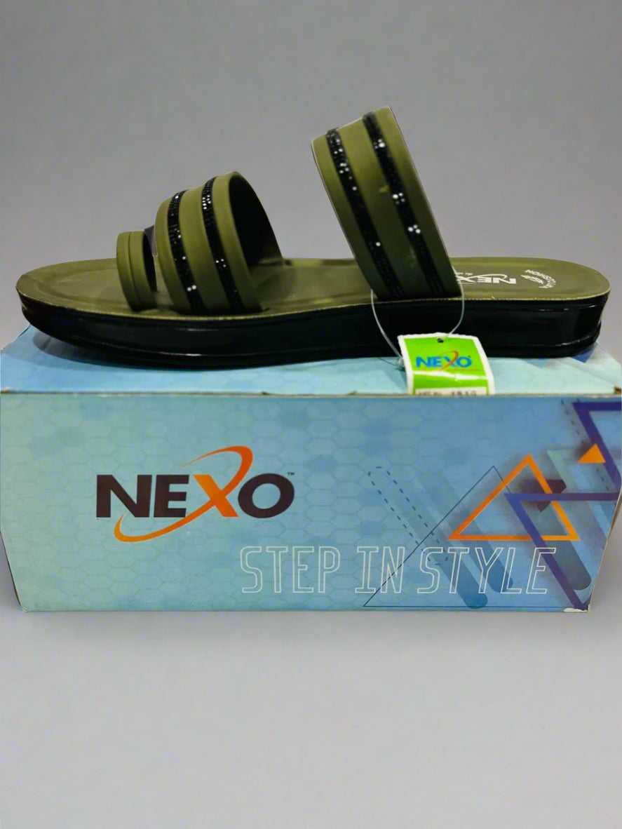Nexo Ladies Chappal 1819 | Olive | Buy Online India