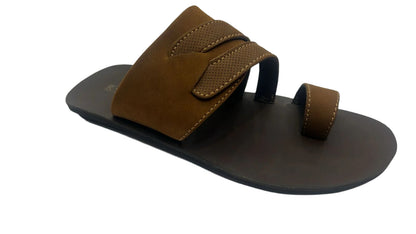 Men's  Tan leather chappal Flat sole rswiss