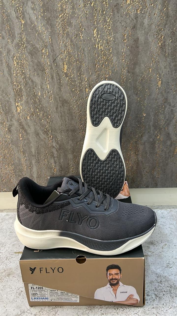 Lakhani FL1205 Men's Sports Shoes | Dark Grey Black | Buy Online India