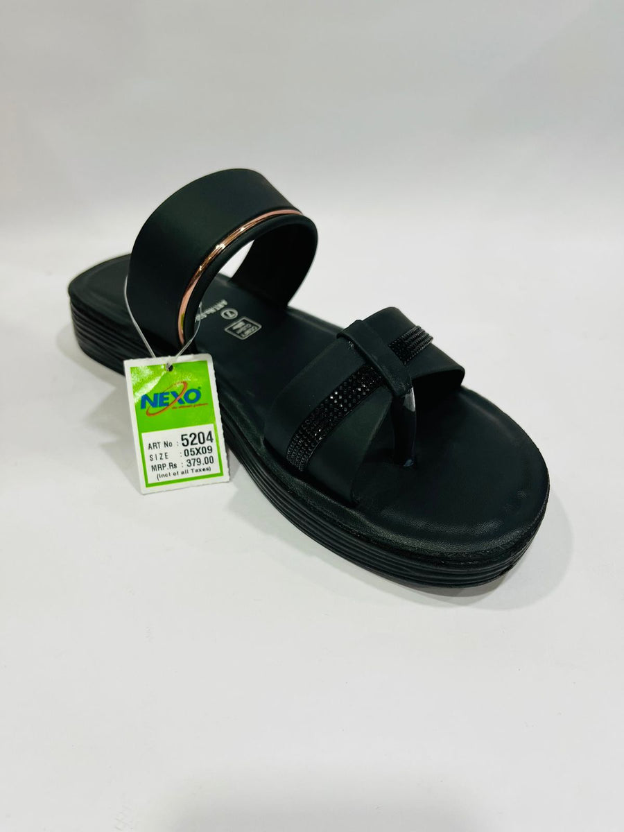 Nexo Ladies Chappal 5204 | Black | Buy Online India