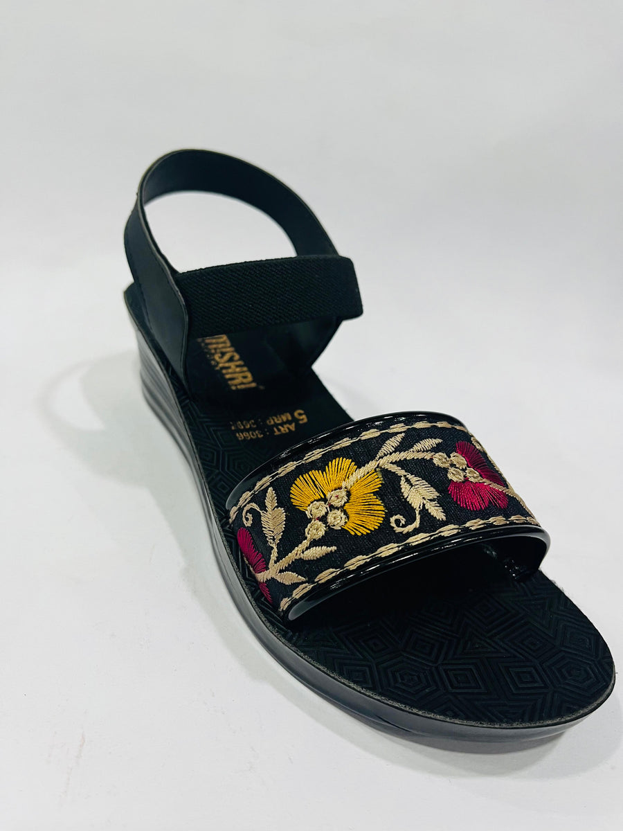 Mishri Women's Sandal 3066 | Black | Buy Online India