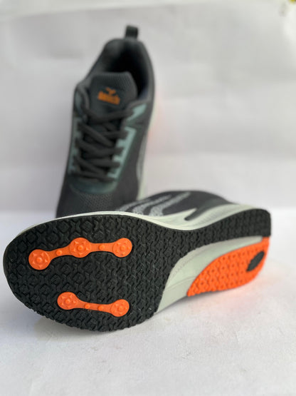 Touch JF-551 Men's Sports Shoes | Dark Grey Orange | Buy Online India