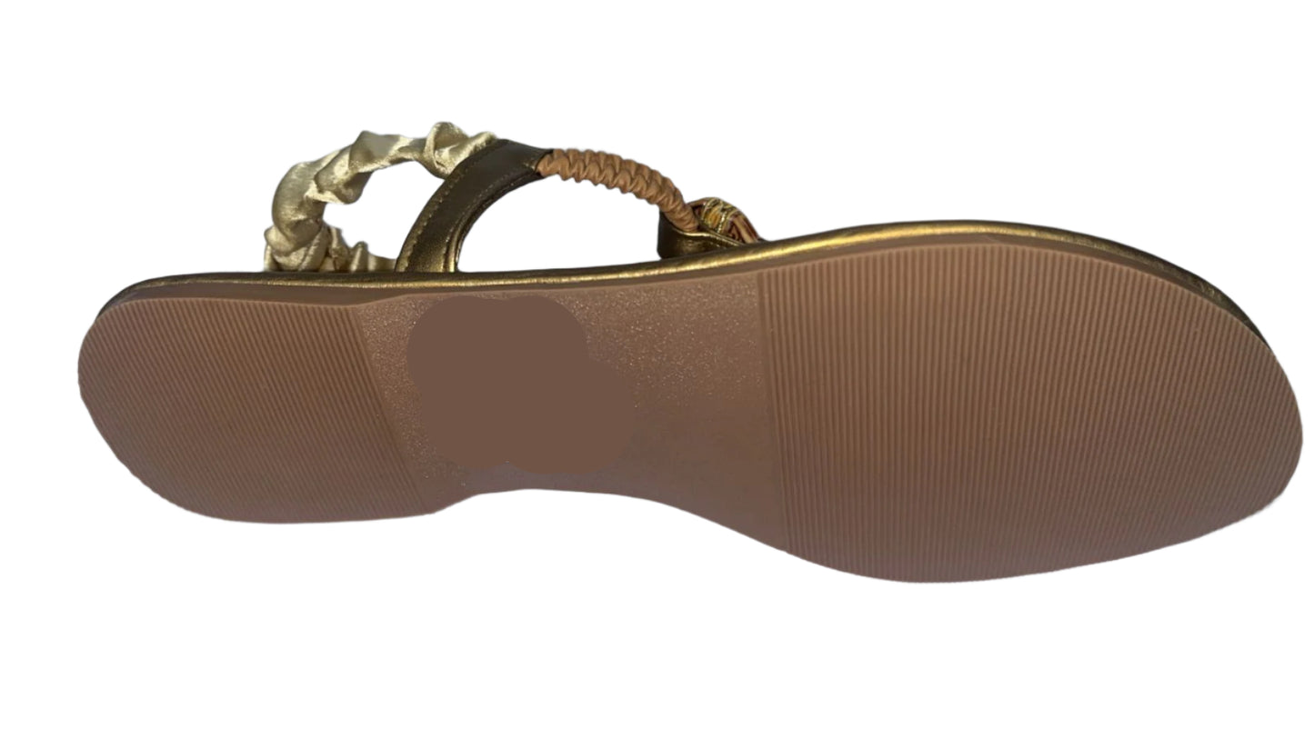 Women’s comfortable flat sandal light gold DS 1101 L-129