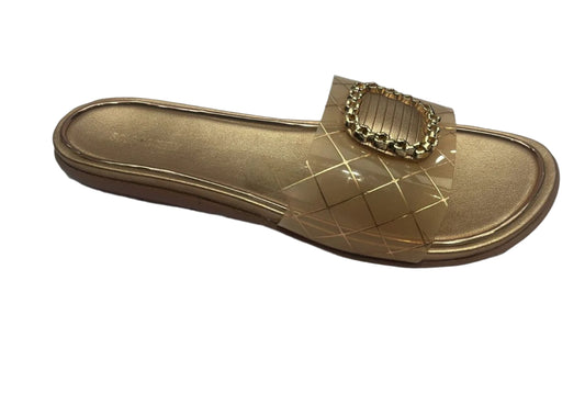 Women’s full grip fancy flip flops with Transparent belts flaps