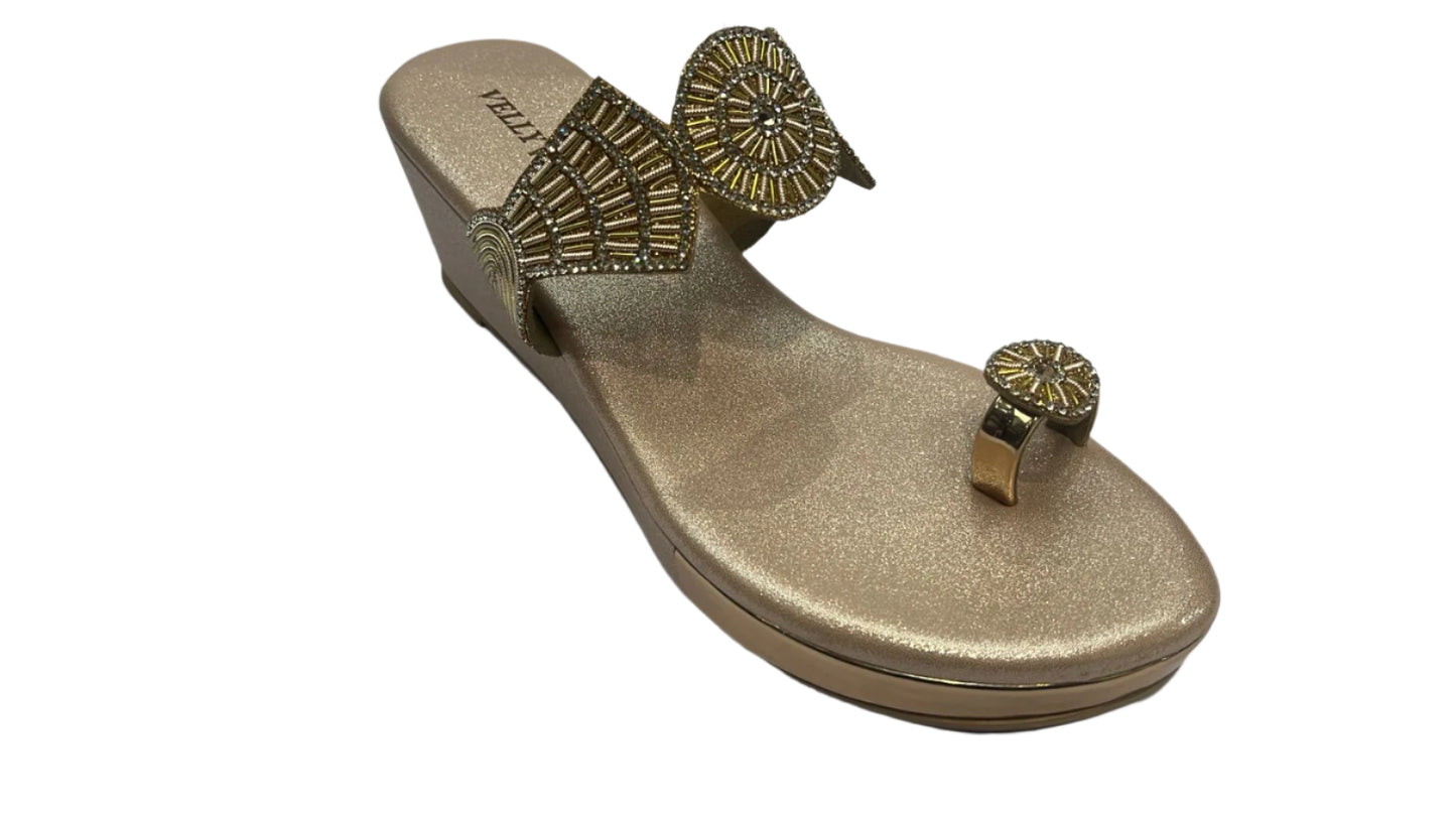 Rose gold women wedding wear with heels and ethnic work and sober look with Doctor pad and soft cushioning DS 8835-38 L.D-109