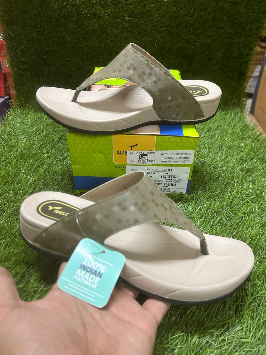 Welcome VLD104 Women's Footwear | Olive | Buy Online India