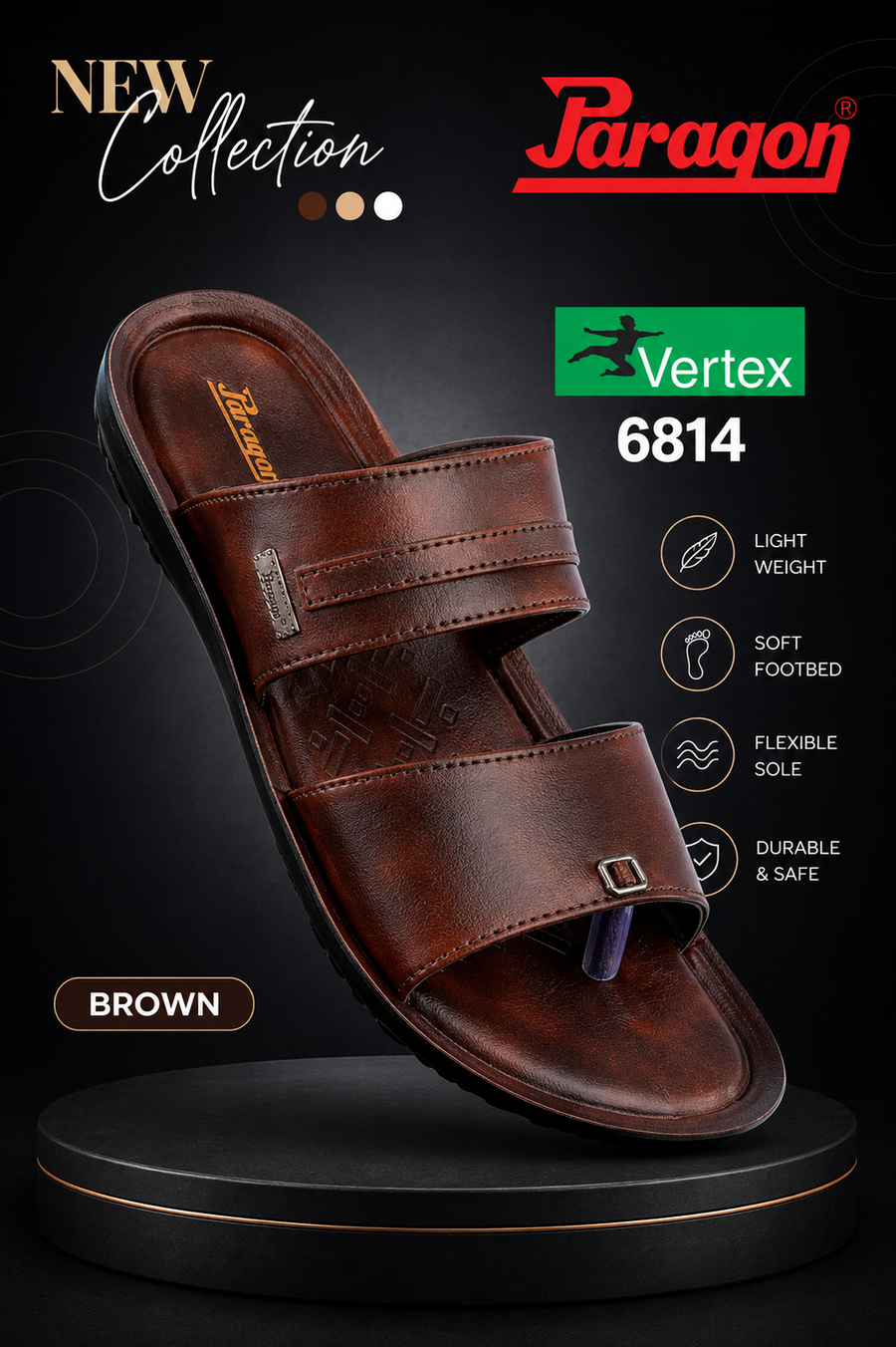 MENS PARAGON 6814 CHAPPAL - BLACK