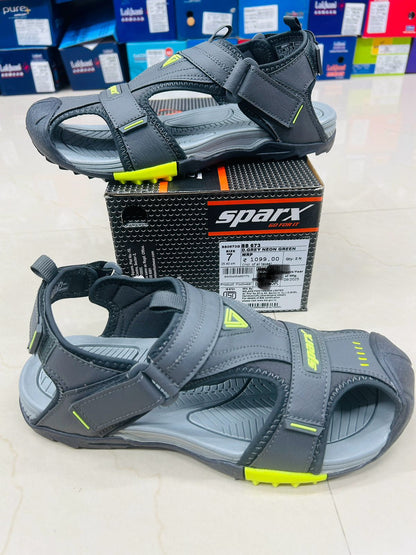 Sparx SS-673 Men's Office Sandal | Dark Grey & Sea Green | Buy Online India