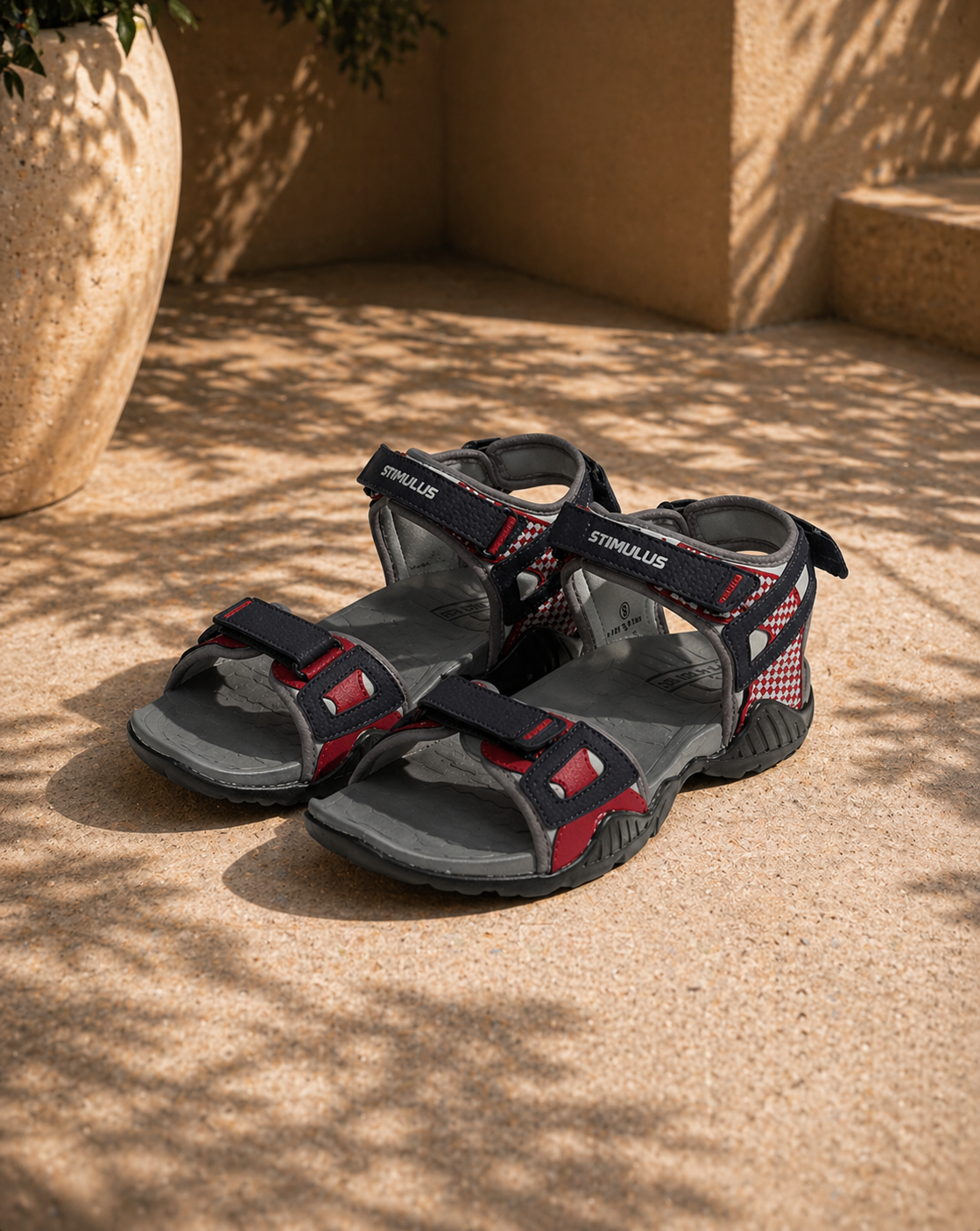 Paragon Blot 9050 Men's Adjustable Sandal | Beige & Grey | Buy Online India