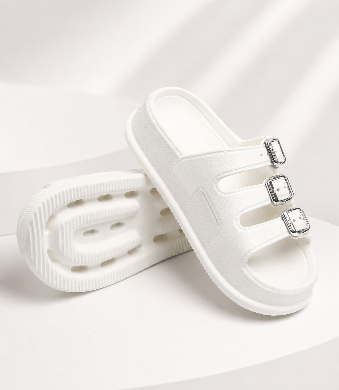 tomsy choice triple_buckle_white
