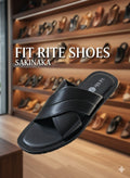 Fit Rite FT05 Genuine Leather Chappal | Black & White | Buy Online India
