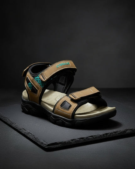 Paragon Blot 9050 Men's Adjustable Sandal | Beige & Grey | Buy Online India