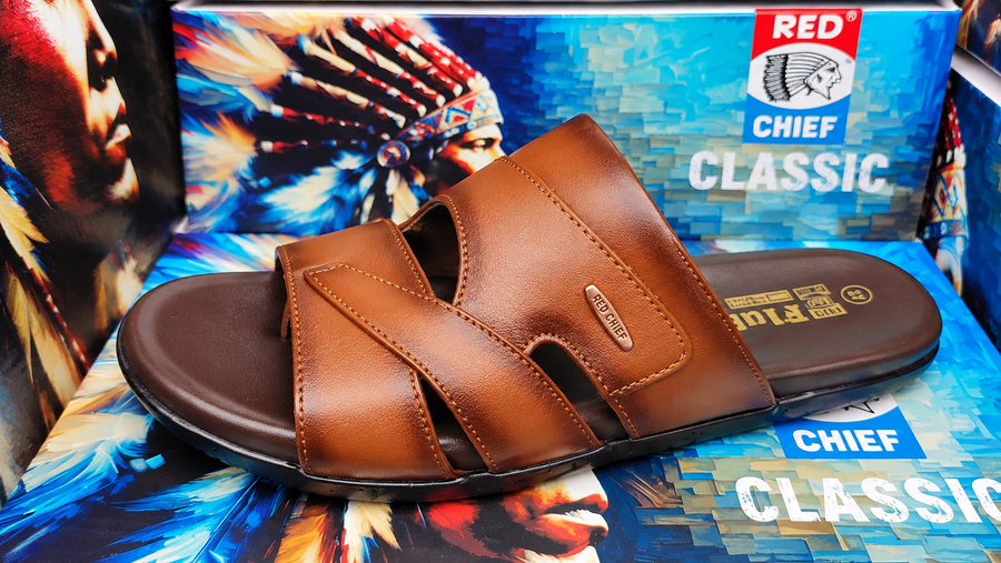 Red Chief Men's 854 Leather Chappal – Tan