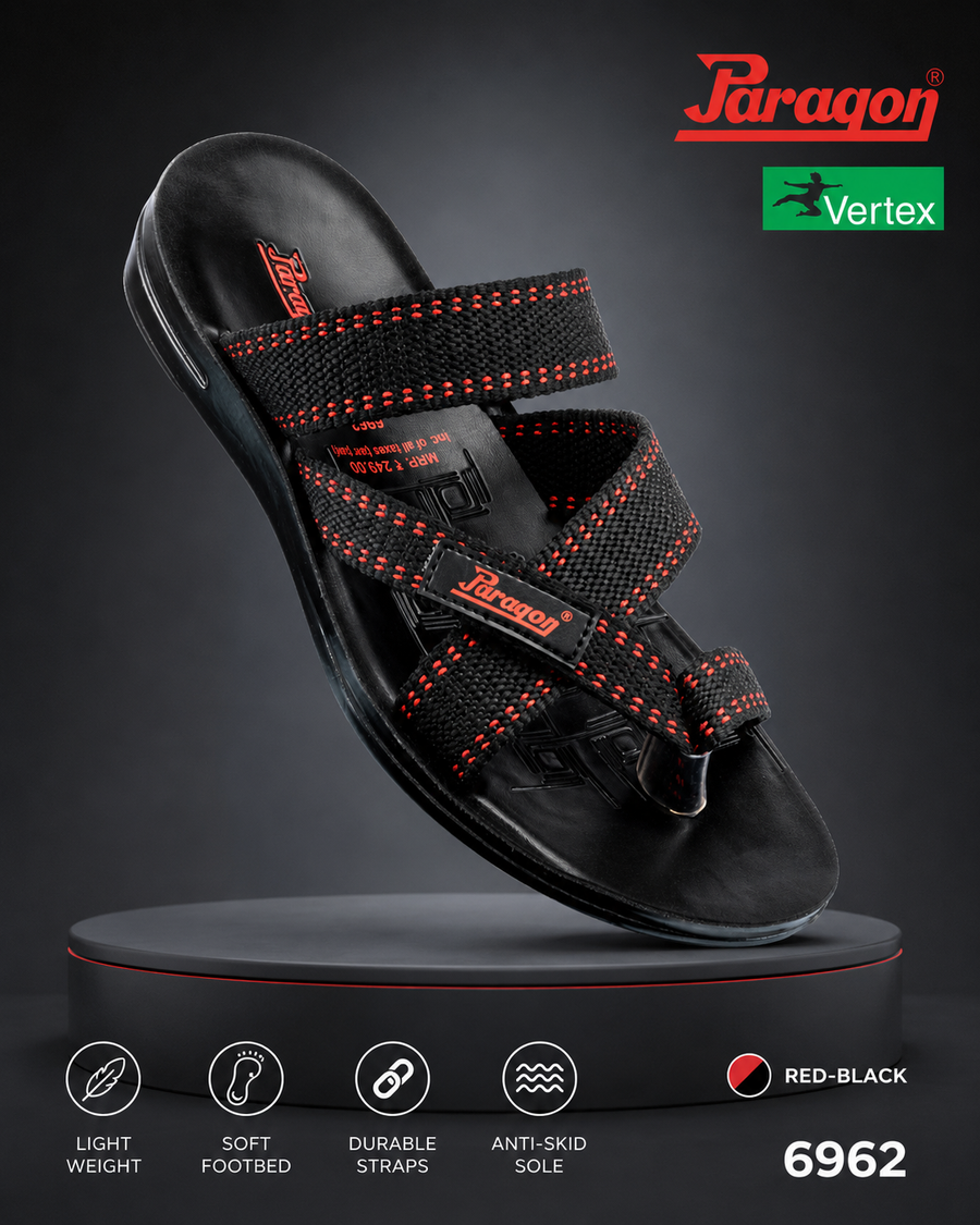 MENS PARAGON 6962 CHAPPAL - RED-BLACK