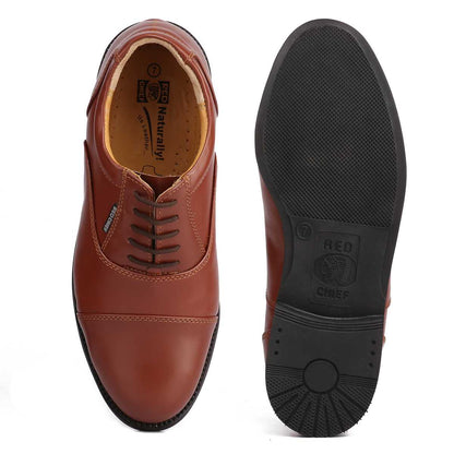 Red Chief Leather Low Ankle Lace Up Tan Formal Shoes For Men |RC0959L 006