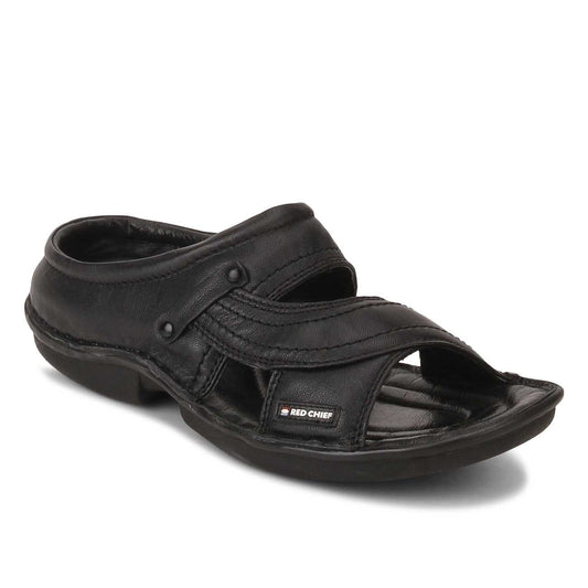 Red Chief Mens Original Black RC 248 Casual Leather Sandal