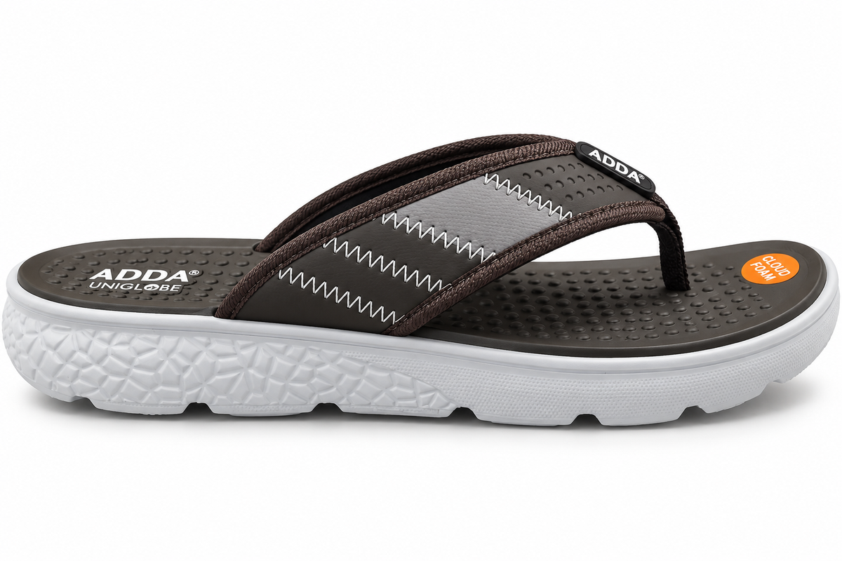 MENS ADDA BFF ICLOUD 3 CHAPPAL - BROWN/LT.GREY