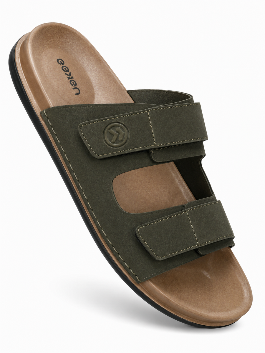 MENS EEKEN 6161 CHAPPAL - OLIVE/BEIGE