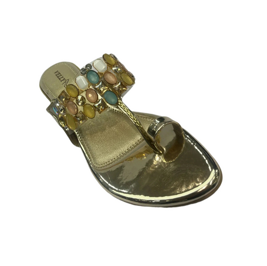 Women pebble work fancy Kolhapuri look wears chappals DS 8816-38 L-326
