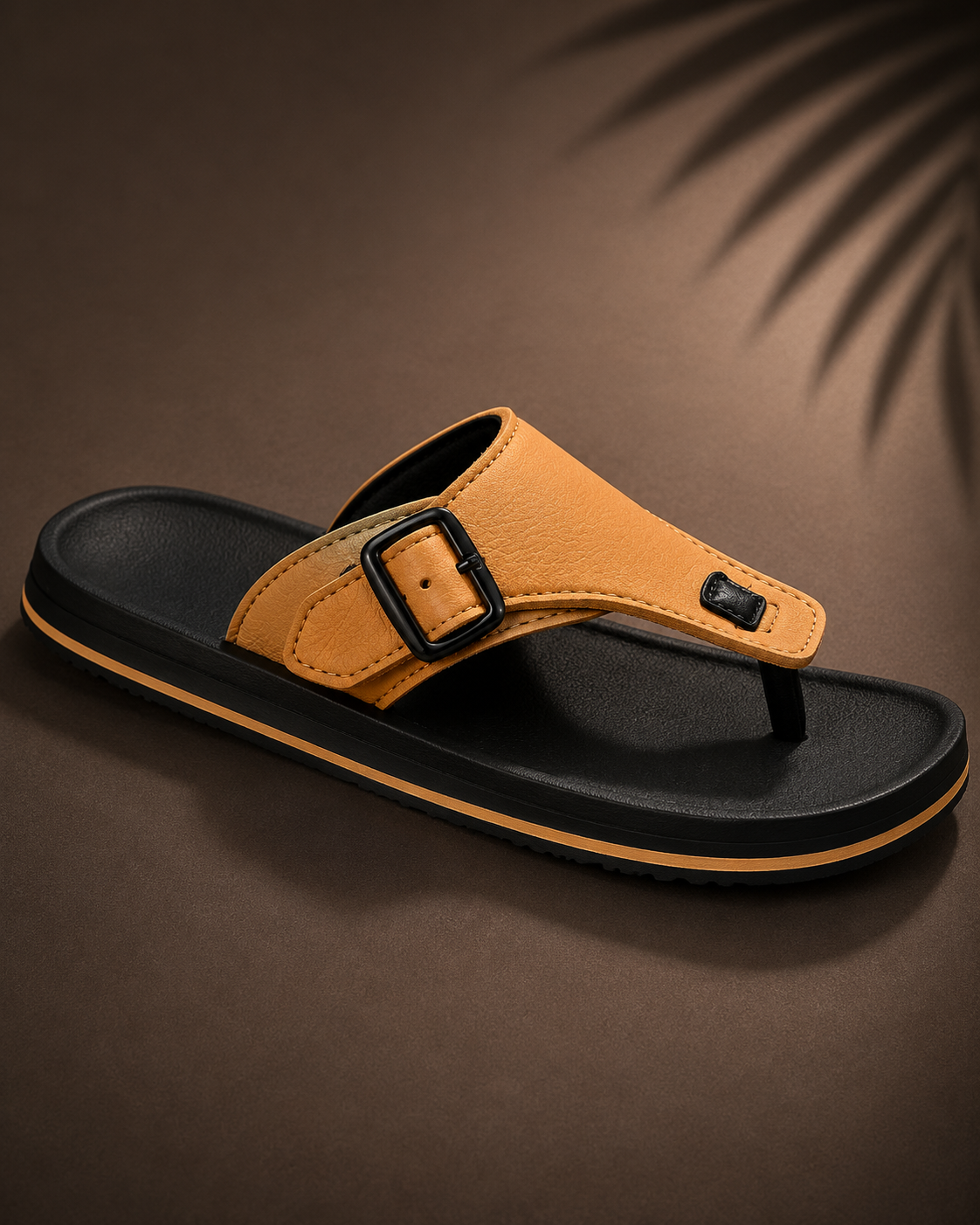 MENS ADDA BHT A ONE CHAPPAL - BLACK/TAN