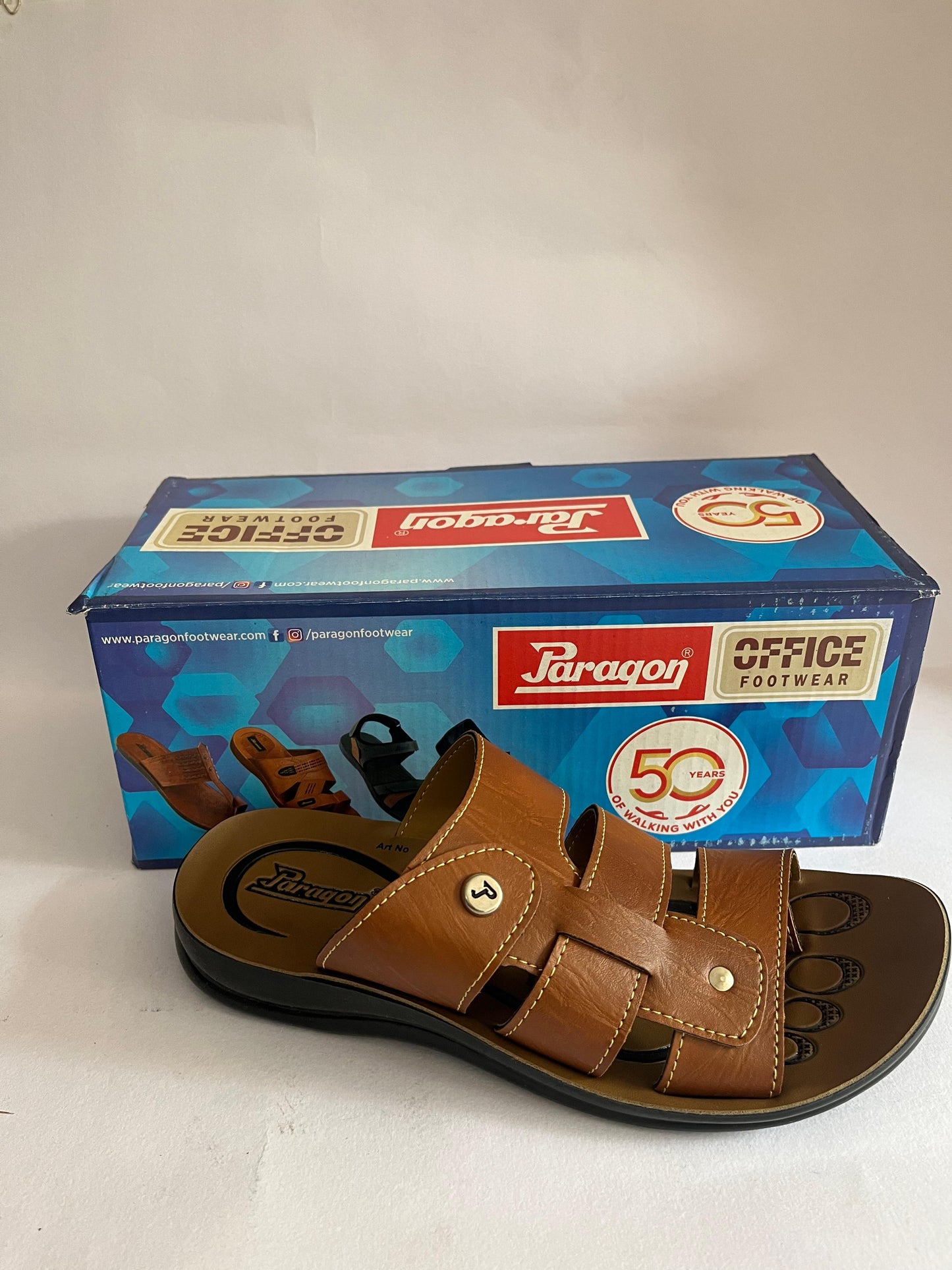 Paragon Vertex 6686 Office Chappal for Men | Tan | Buy Online India