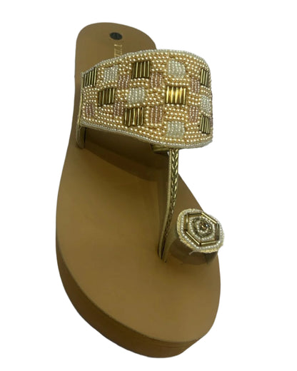 Women sober light wear fancy platform heel ethnic wear wedding comfort chappal DS 5718-17  L-224