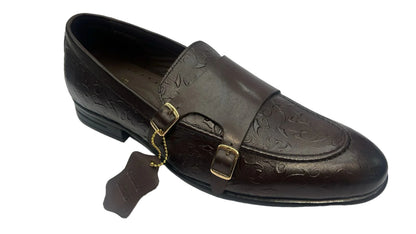 Men leather fancy funky pattern casual shoes with Velcro - handcrafted DS HR 7411 Z-904