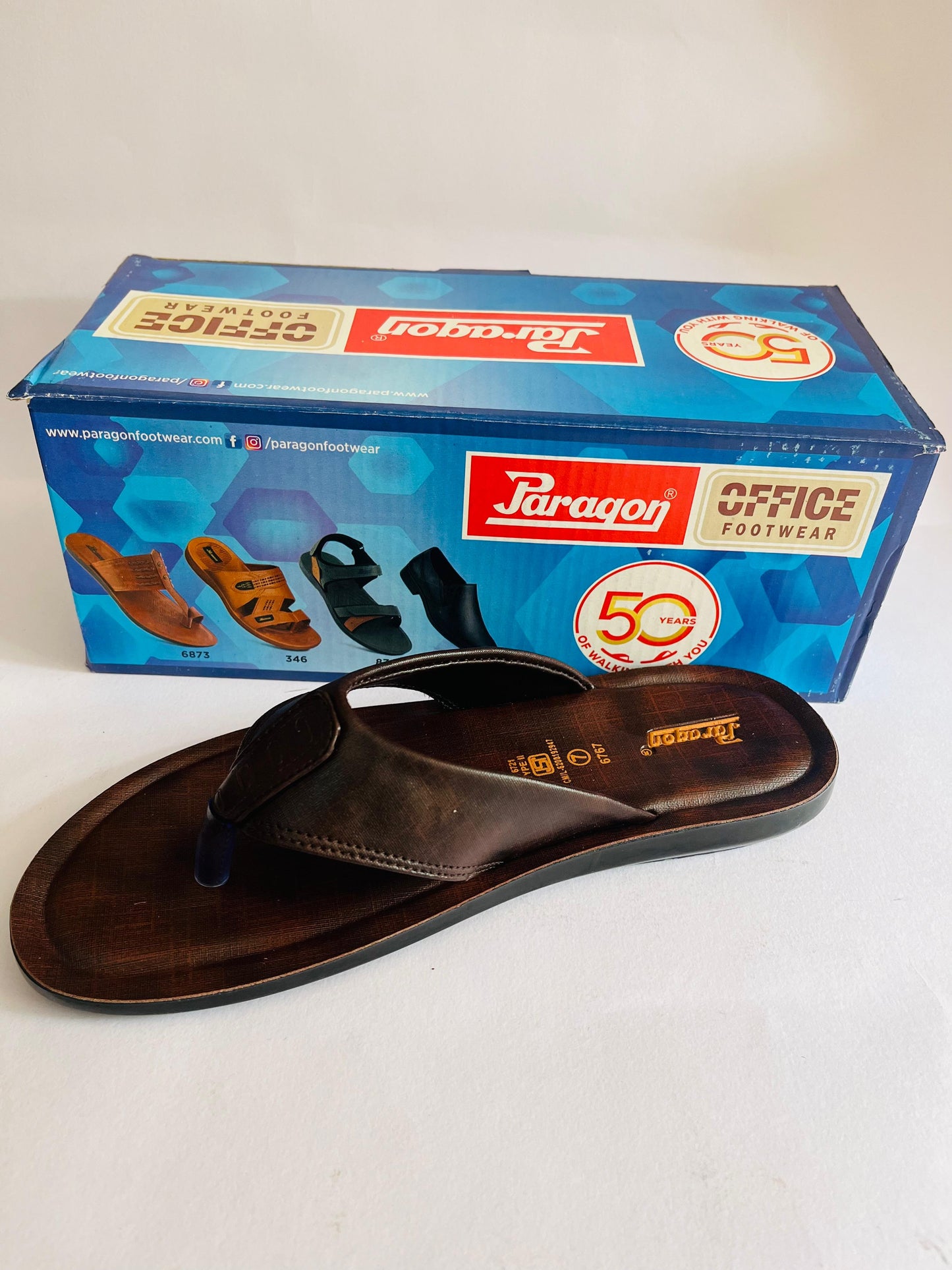 Paragon Vertex 6767 Office Chappal for Men | Brown | Buy Online India