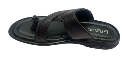 Enrique black soft chappal DS 22069 C-1673