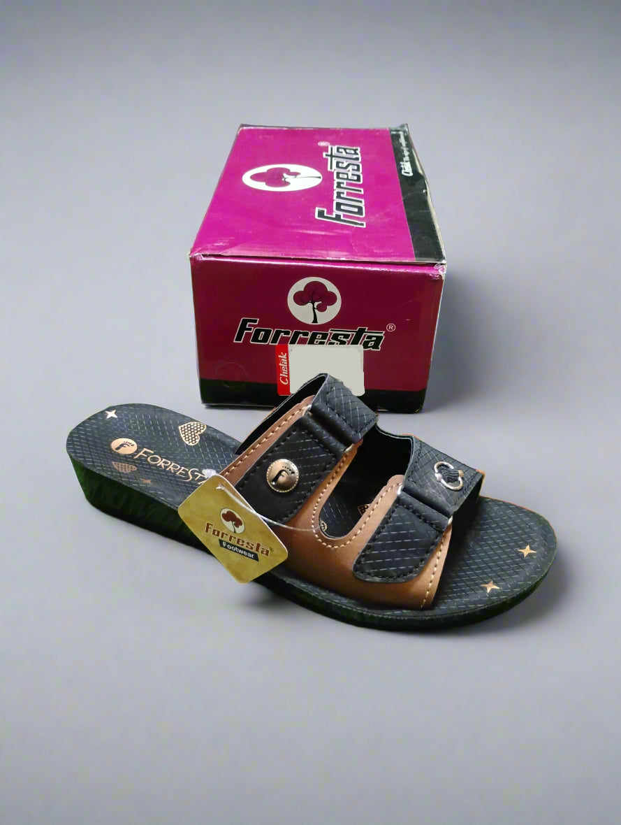 Forresta Komal-55 Women's Slipper | Black & Pink | Buy Online India