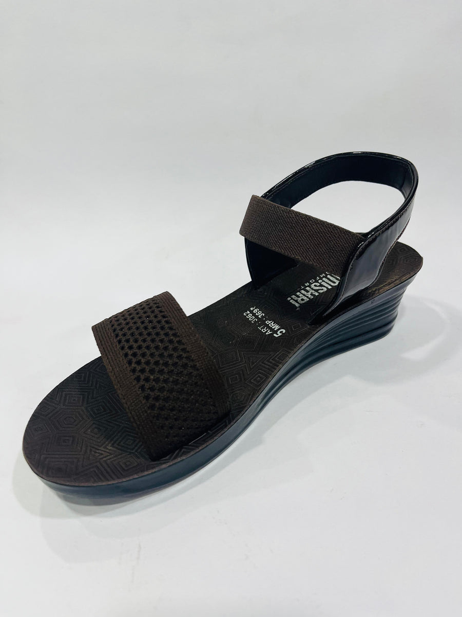 Mishri Women Sandal 3062 | Brown & Black | Buy Online India