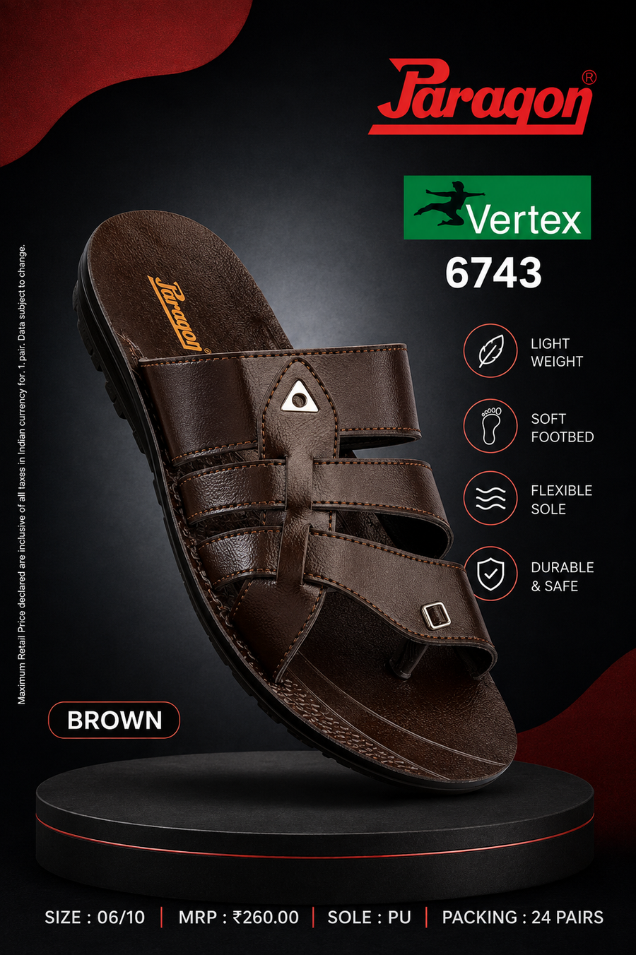 MENS PARAGON 6743 CHAPPAL - BROWN