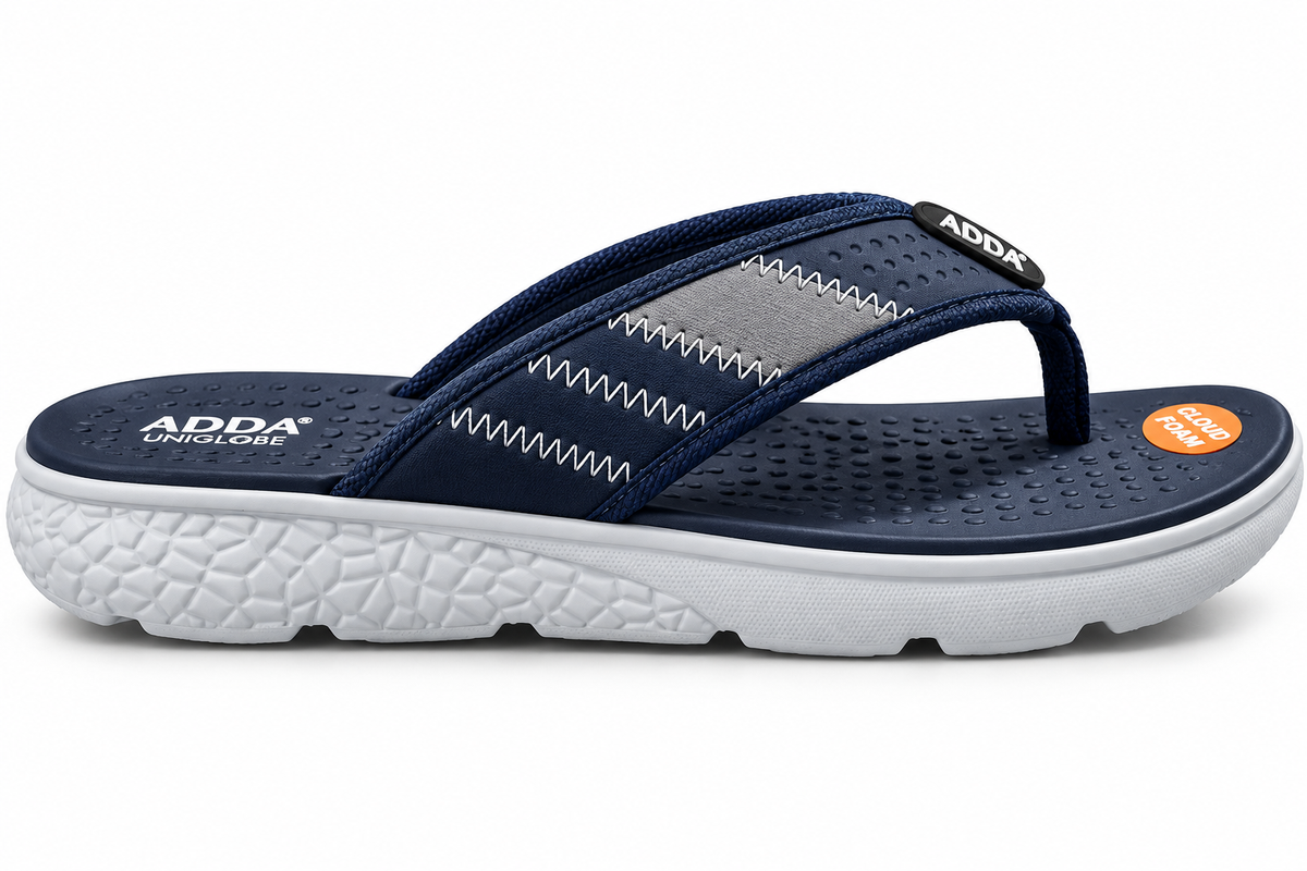 MENS ADDA BFF CLOUD 3 CHAPPAL - NAVY/L.GREY
