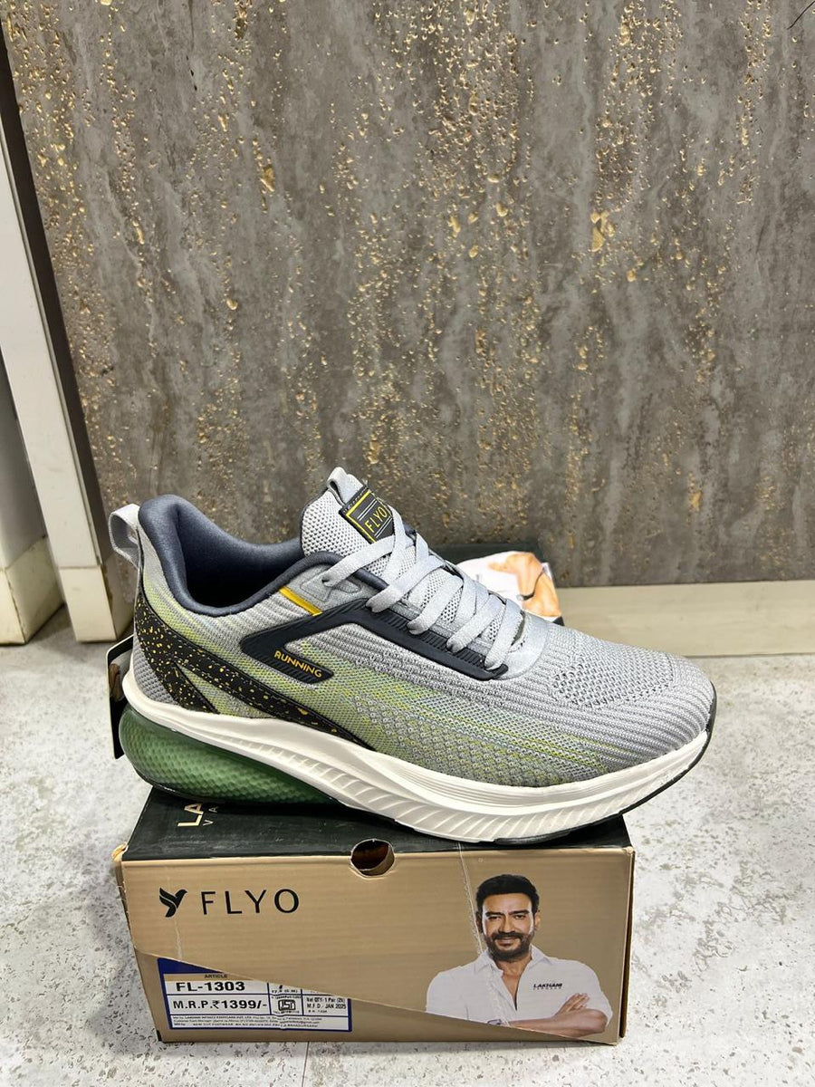 Lakhani FL1303 Men's Sports Shoes | Grey Green | Buy Online India