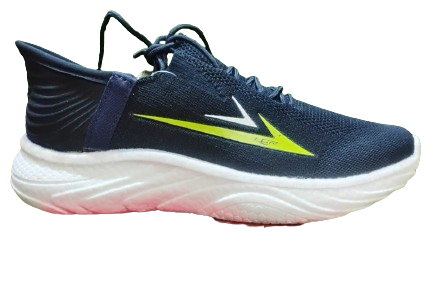 Lancer black sports running shoes with red and yellow detailing PLATINUM-49