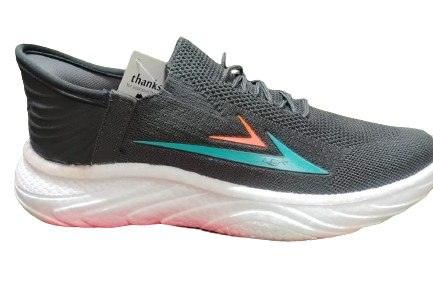 Lancer black sports running shoes with red and yellow detailing PLATINUM-49