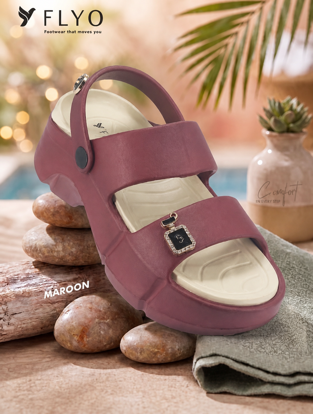 FLYO ROSY Women's Back-Strap Sandals