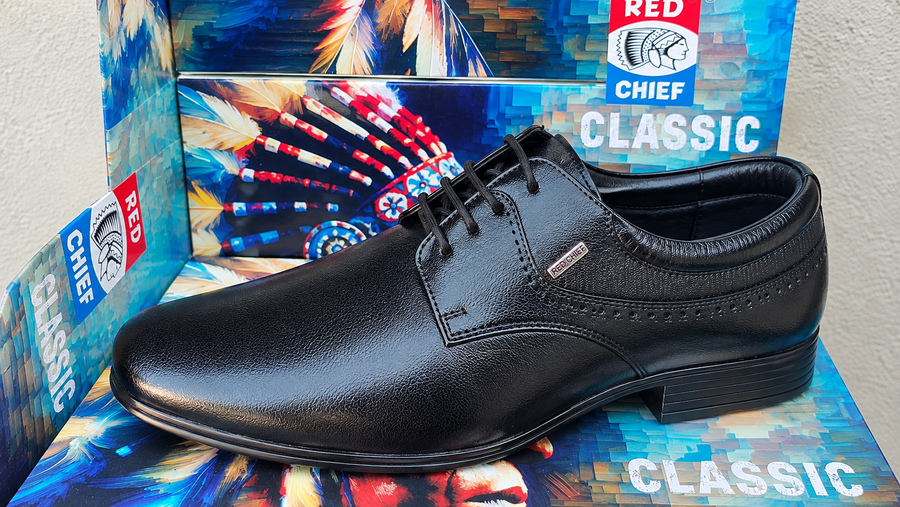 Red Chief Men's 4010 Leather Lace-Up Formal Shoes – Black