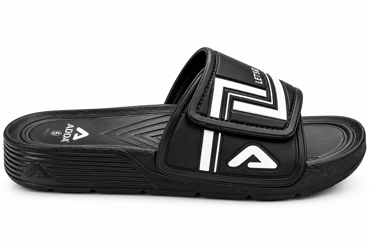 MENS ADDA ART TRIBE 4 SLIDE - FULL BLACK